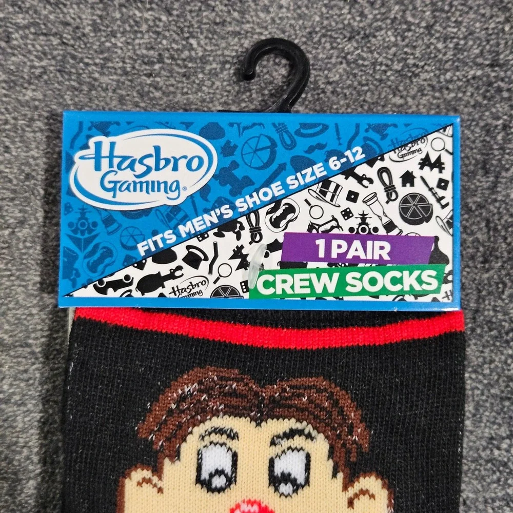 Hasbro Gaming‎ Operation Board Game Crew Socks Mens Size 6-12 Black